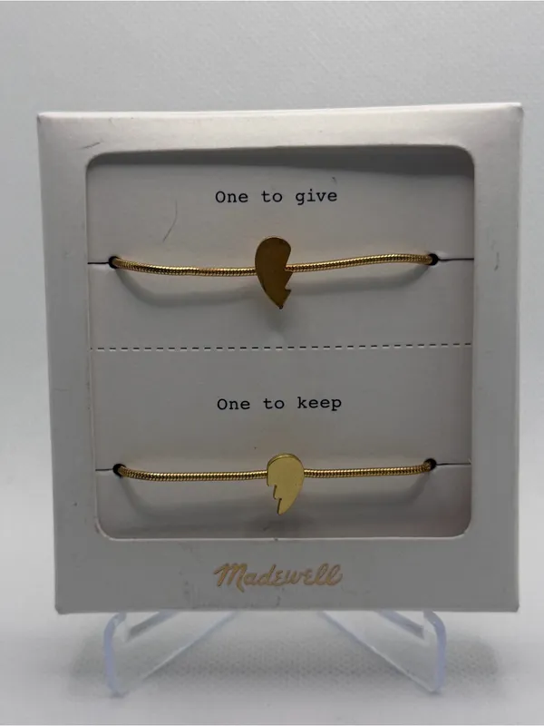 Madewell Friendship Chain Bracelet Set in vintage gold NEW - Image 4