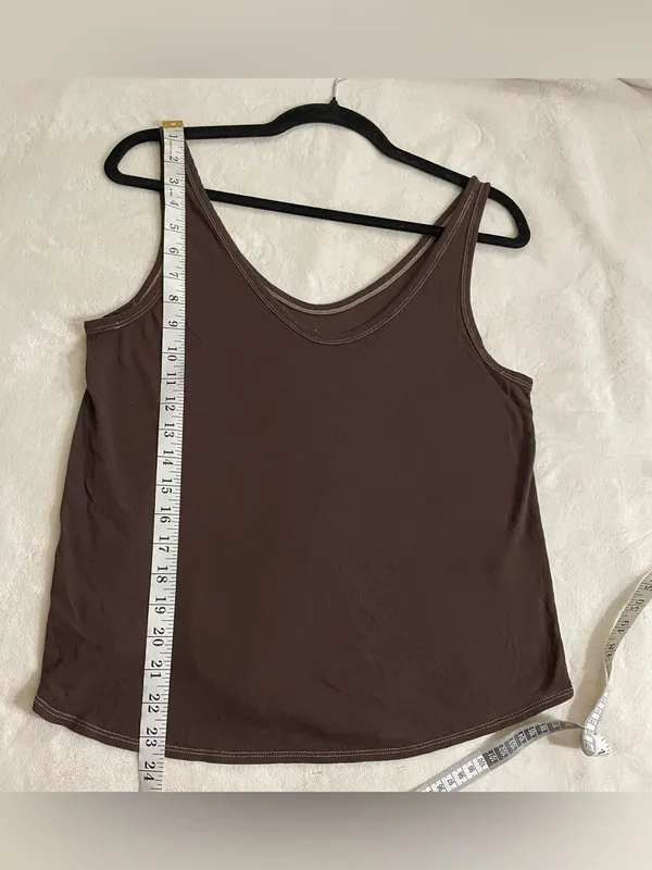 Everlane Sleeveless Tank Top 100% Cotton in Brown Size S - Image 4