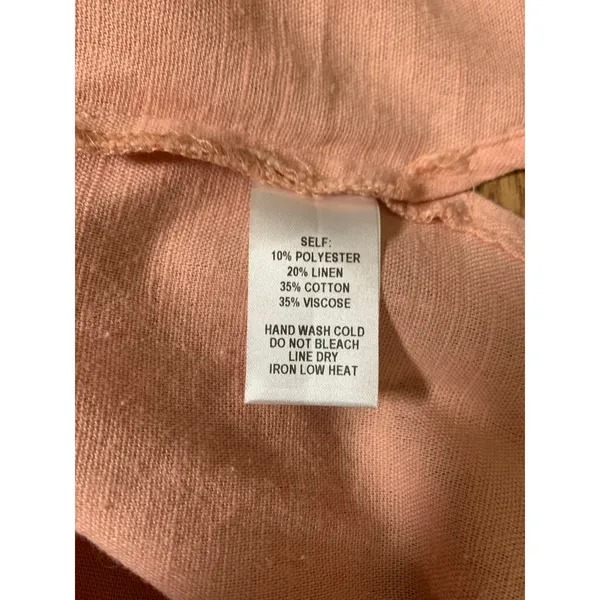 Lulus Dress M NWT Blush Pink Linen Blend Lace Up Shift Midi Pockets Resort - Image 16