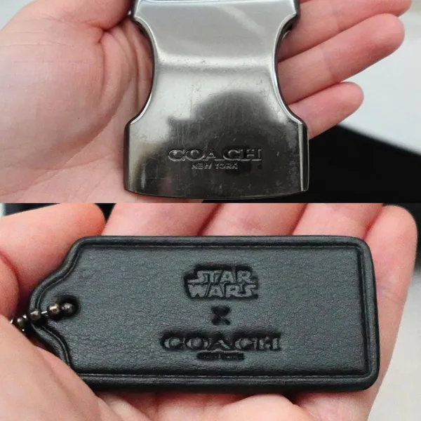 RARE Coach x Star Wars Black Leather Logo Unisex Adjustable Belt Bag - Image 5