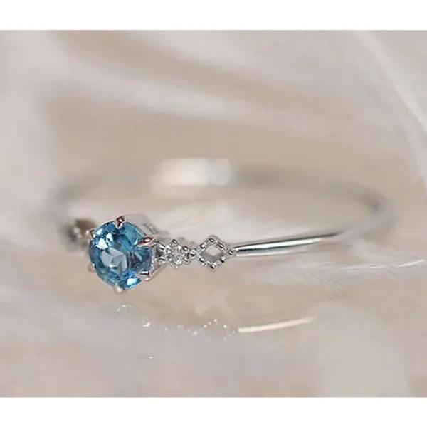 Boutique NEW Dainty Women's Topaz Diamond Simulant‎ S925 Ring Size 6 - Image 9