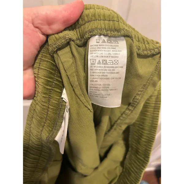 d&co‎ HERITAGE Womens Olive Green Corduroy Jogger Pants Large Drawstring Elastic - Image 6