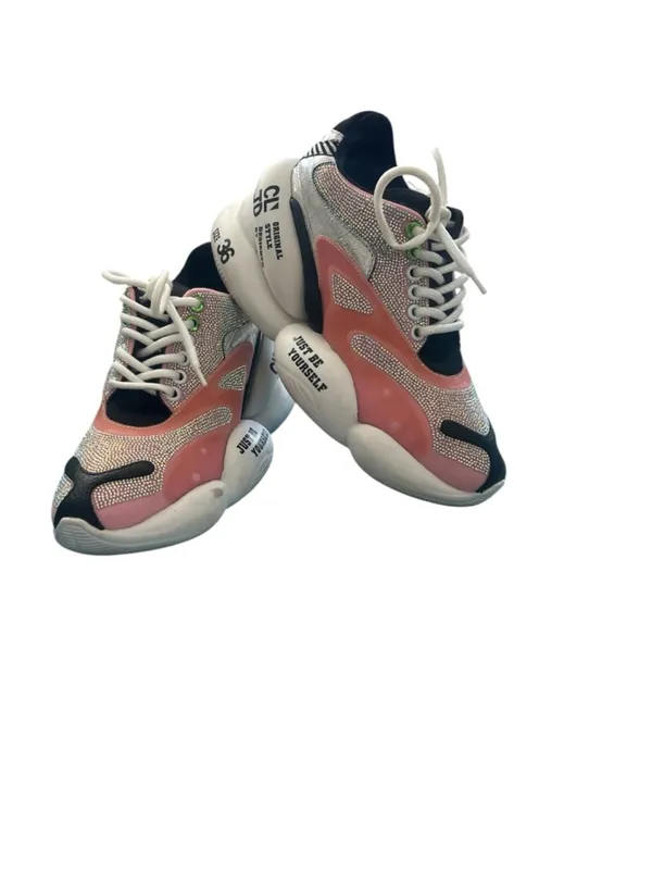 CLJD Rhinestone Platform Sneakers - Pastel Pink - Marked EU 36 - Image 3