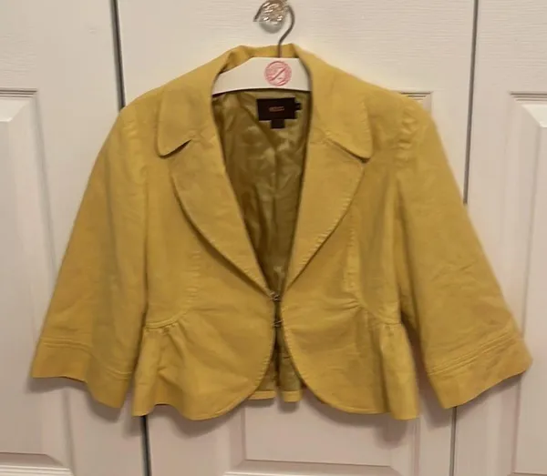 Reiss Cropped Yellow Blazer - Image 2
