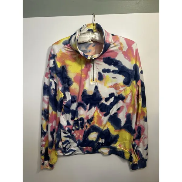 Bobbie Brooks XL Colorful Abstract Half Zip Pullover Stretch Women’s Top Lounge - Image 8