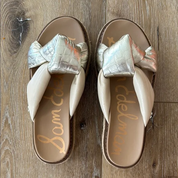 Sam Edelman Kory Platform Metallic Knot Women's Sandals Size 7 - Image 2