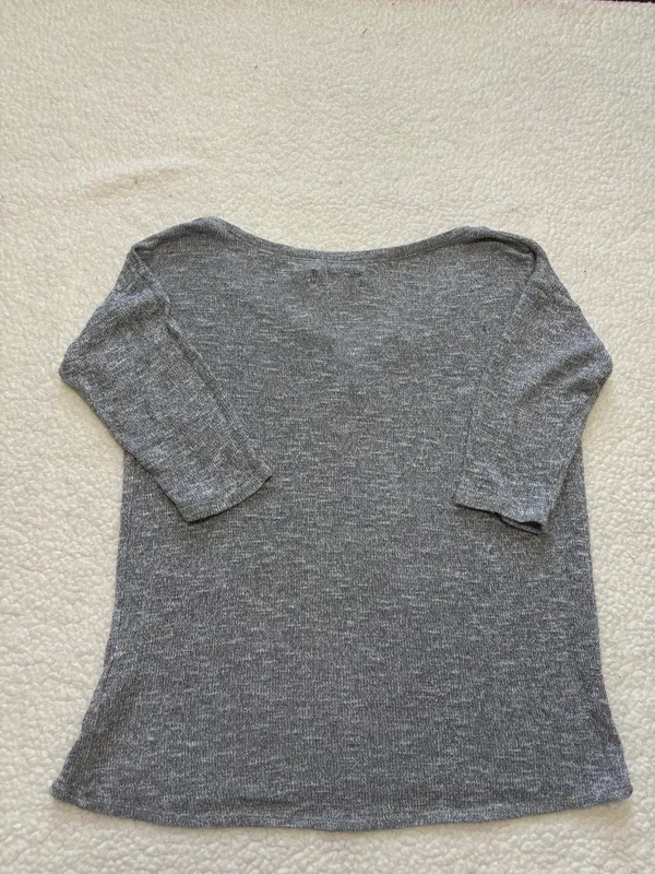 Vintage Y2K Abercrombie & Fitch Heather Gray Embellished V-Neck Top Indie Sleaze - Image 10