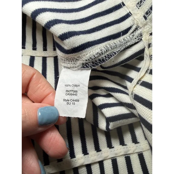 Madewell Striped Short Sleeve T-Shirt Dress Navy White Small Casual Preppy - Image 7