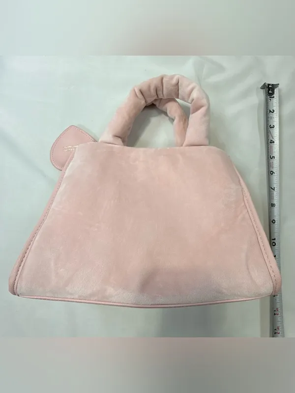 NWOT Juicy Couture Viral Blush Pink Plush Tote with Crystal Logo and Heart Charm - Image 5