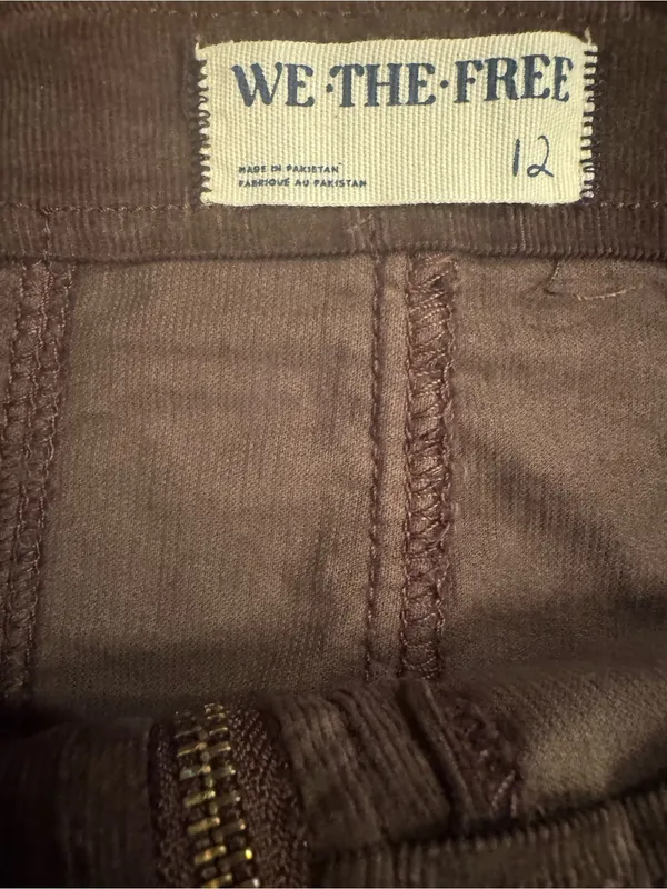 We The Free Free People Layla Corduroy Zip Front Mini Skirt Brown Size 12 - Image 3