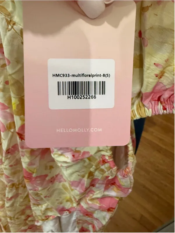 Women's Hello Molly One Shoulder Dress S Yellow Pink Floral - Image 4