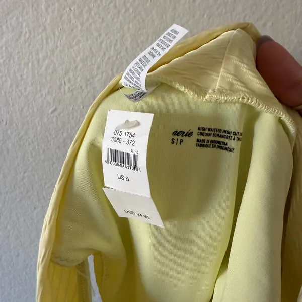 Aerie Crossover Pastel Yellow Cheeky Bikini Bottom Size XS Summer Spring Break - Image 4