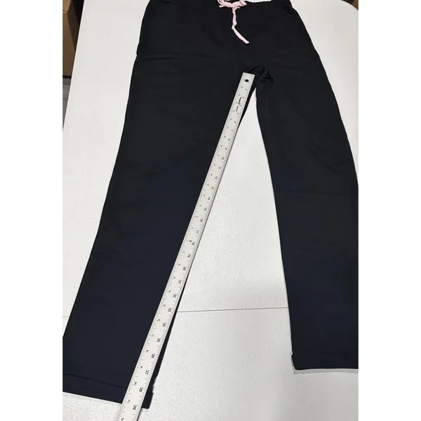 Hanes Women’s Pajama Set Black Oversized Short Sleeve Hoodie Top & Pants Size S - Image 14