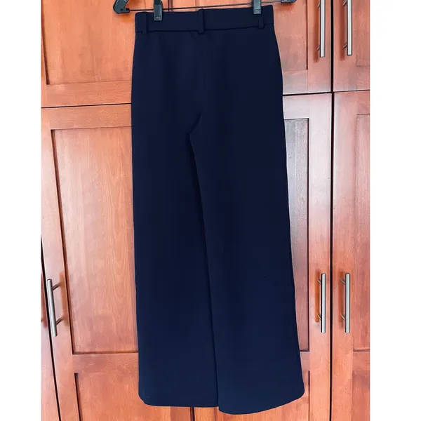 OGL Pants FuzzLuxe Mid Rise Straight Leg Elastic Waist Navy Blue Size XS NEW - Image 6