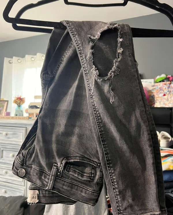 Free People Black Wash Jeans - Image 2