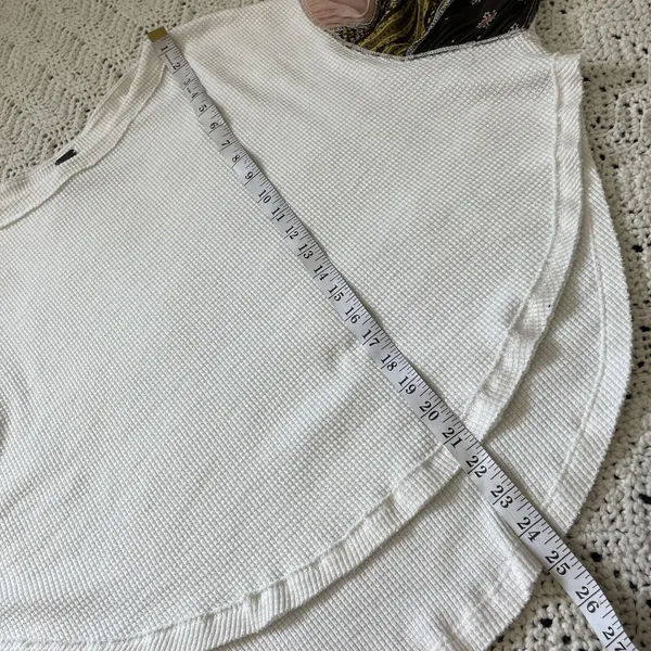 Free People We The Free Blossom Thermal Oversized Bohemian Style Top White (XS) - Image 6