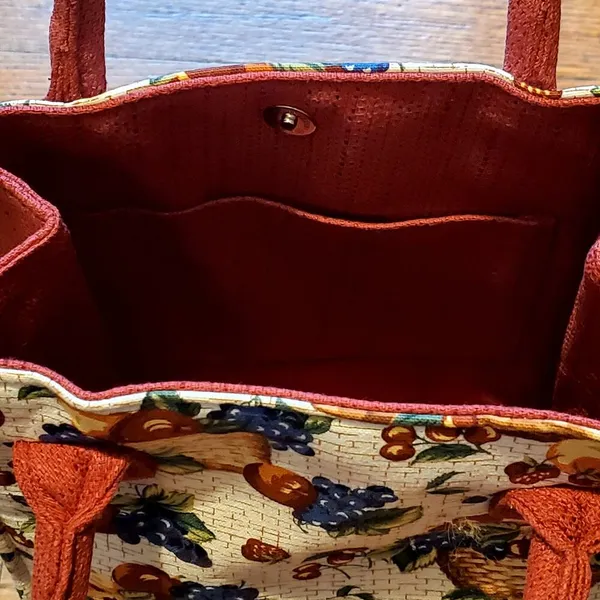 New Longaberger Homestead Collection Fruit Handbag Purse Tote Bag Small - Image 6