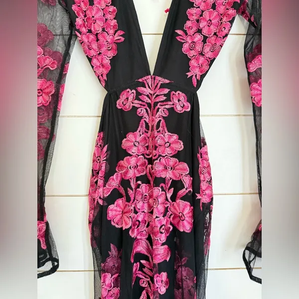 For Love and Lemons Temecula Cut Out Embroidered Lace Maxi Dress - Image 6