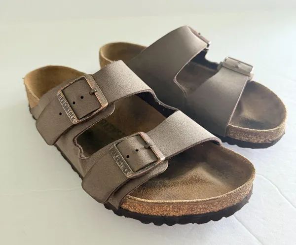 Birkenstock Arizona Stone Birkibuc MISMATCH Sandals Pair Regular Right 9 Left 8 - Image 3