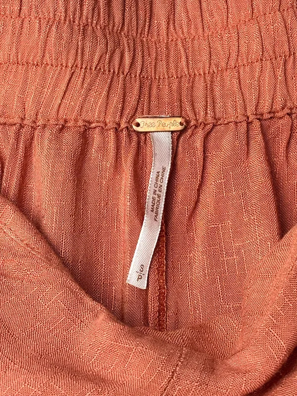 Free People Coral Gauze Wide Leg Crop Pants Boho Resort Lounge XS - Image 5