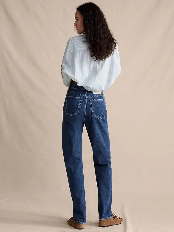 NWT Banana Republic High Rise Straight Jeans Dark Wash Size 30 - Image 2