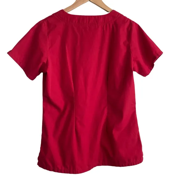 Butter Soft Women Scrub Top S Red Medical Uniform‎ Nurse Workwear Dental Casual - Image 3