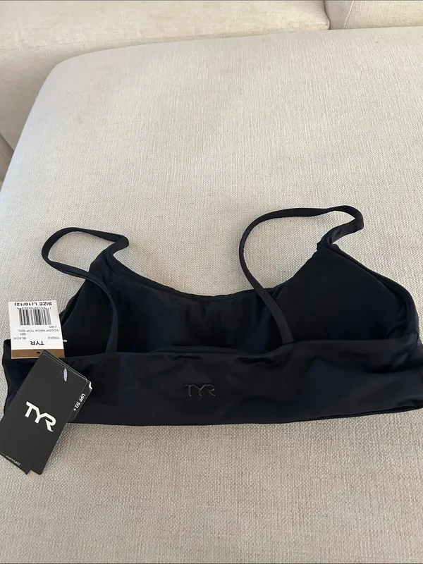 TYR Women Scoop Neck Top Sports . Black, Size Large, NEW with tags - Image 5