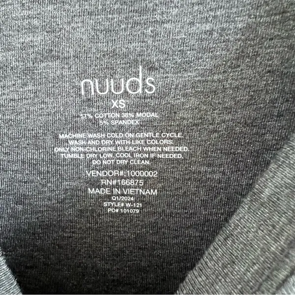 nuuds Women's Short Sleeve Crewneck Bodysuit‎ Cotton Stretch - Image 2