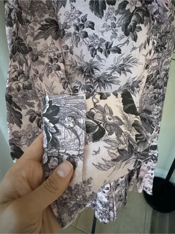 Tuckernuck Pink Toile Print Ruffle Collar Mini Dress Size M Cottagecore - Image 8