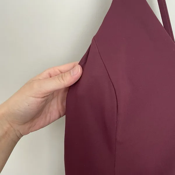 Halara Size M Burgundy Breezeful Side Zip Sleeveless Wide Leg Jumpsuit - Image 3