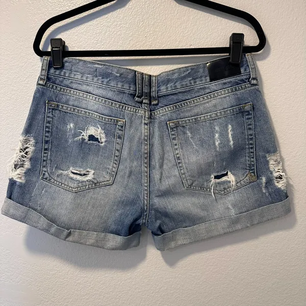 Anine Bing Size-M Ladies‎ Boyfriend Denim Shorts Distressed - Image 11