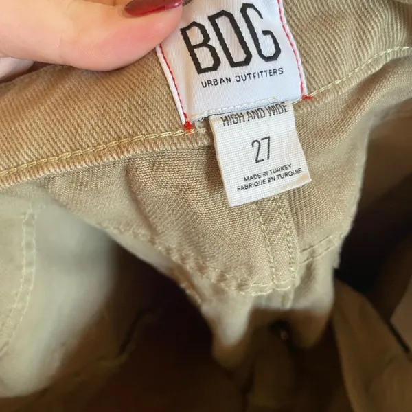 BDG urban outfitters size 27 or 4 high and wide tan green grunge jeans - Image 6