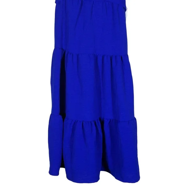 NWT Altar'd State Tiered Solid Mini Dress Blue Boho Smocked Back Size XS - Image 3