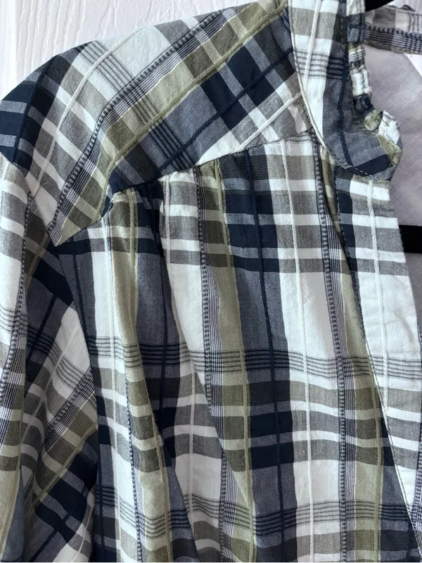 Veronica Beard Vilette Mini Shirt Dress Army Plaid size 8 - Image 12
