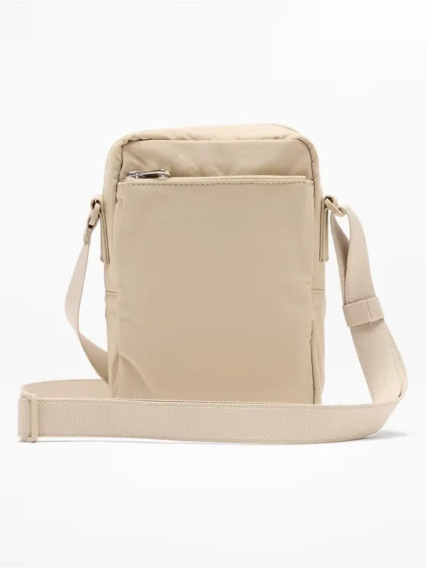 New Athleta Anytime Vertical Crossbody Travel Bag Zephyr Tan - Image 4
