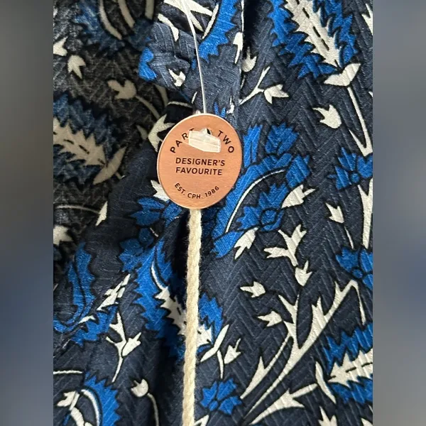 NEW Part Two Copenhagen Landeal Blue Paisley Midi‎ Dress Women’s US 12 Ethereal - Image 4