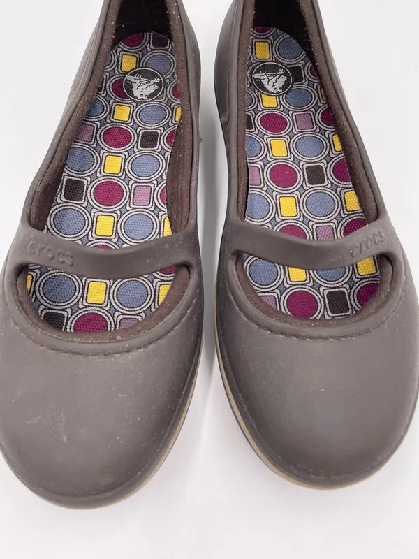 Crocs Crocband Winter Flats Mary Jane Shoes Women's Size 9 Brown Lined Y2K - Image 4
