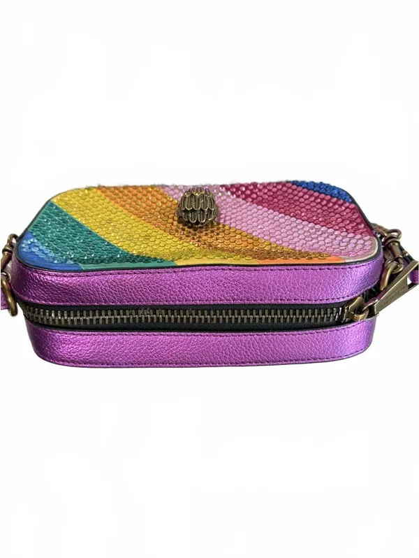 Kurt Geiger Kensington Rainbow Leather Crossbody Bag Crystal Eagle Chain Handbag - Image 7