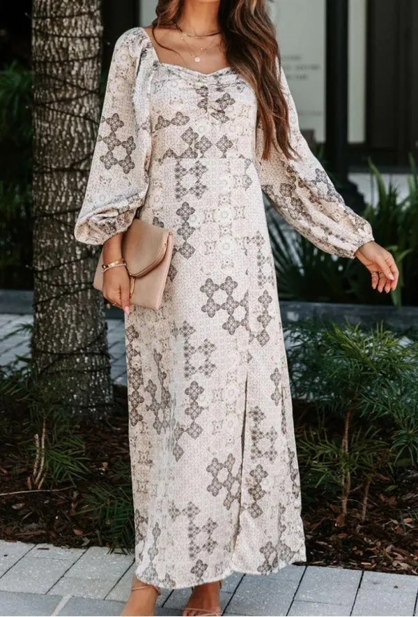 VICI | Reyna Printed Slit Maxi Dress - Image 3