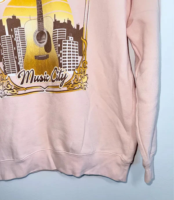 Nashville TN Light Pink Music City Graphic Sweatshirt Boutique - Image 5