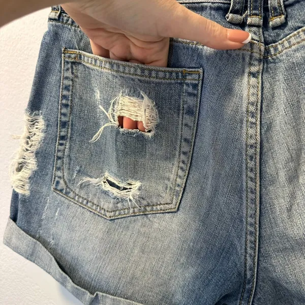 Anine Bing Size-M Ladies‎ Boyfriend Denim Shorts Distressed - Image 12