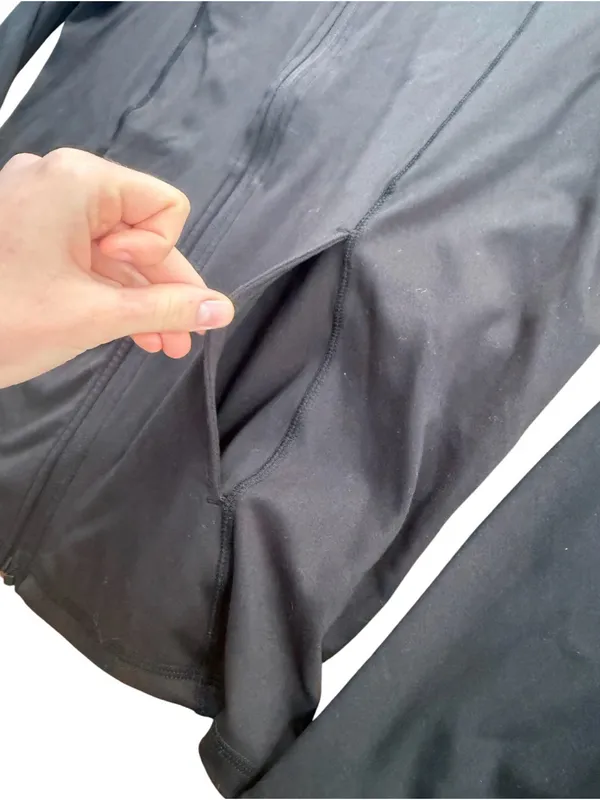 Laundry by Shelli Segal XL Black Full Zip Track Jacket Thumbholes Activewear - Image 4
