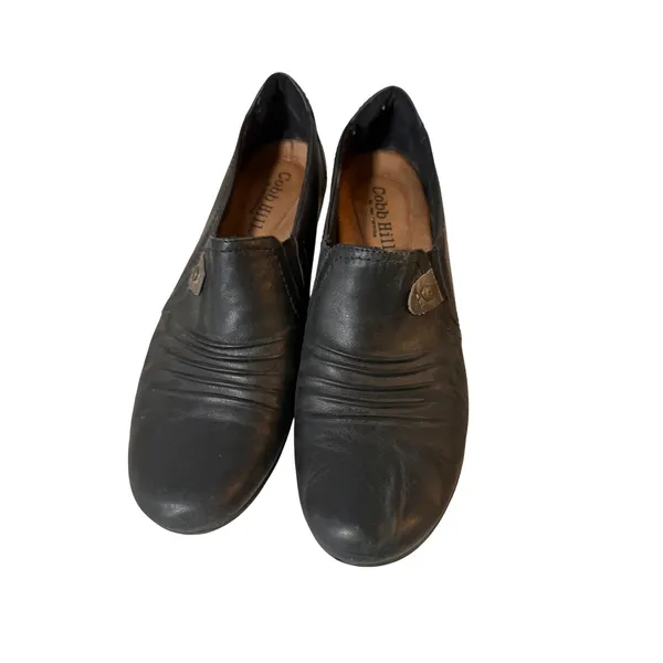 Cobb Hill New Balance Black Leather Ruched Slip On Low Heel‎ Pumps Shoes 10N - Image 2