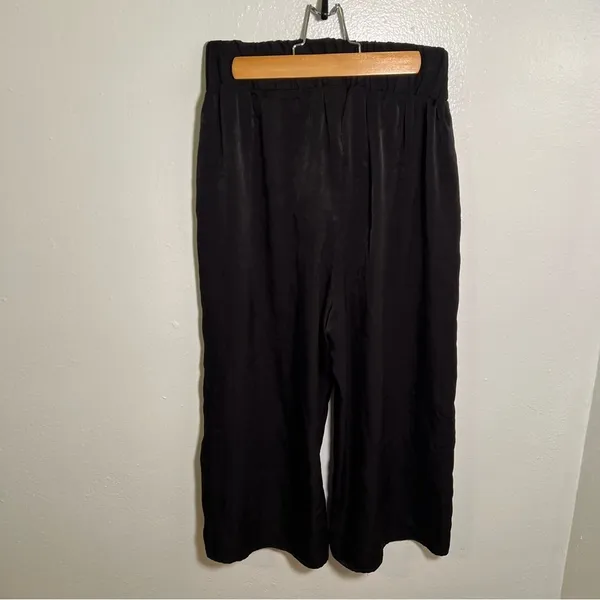 West Kei Women's Size Small Cropped Wide Leg Tie Waist Pants Black‎ High-Rise - Image 8