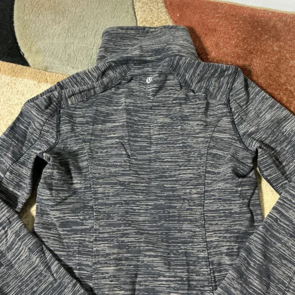 Lululemon Nice Asana Jacket Women 6 Black Space Dye Full Zip Luon W4D44S - Image 7