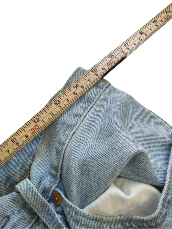 Levis Premium 501 Big E Cropped Jeans Womens 30 Light Wash Straight Leg Denim - Image 14