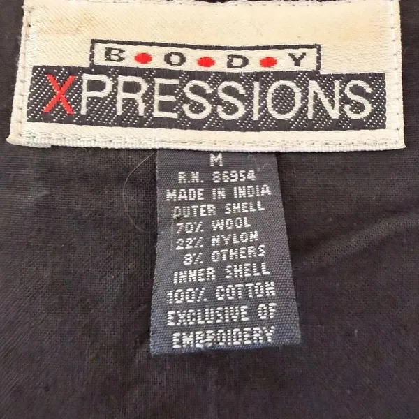 Body Xpressions Vintage Button Front Lined Vest Wool Blend Floral SZ M #2588 - Image 7