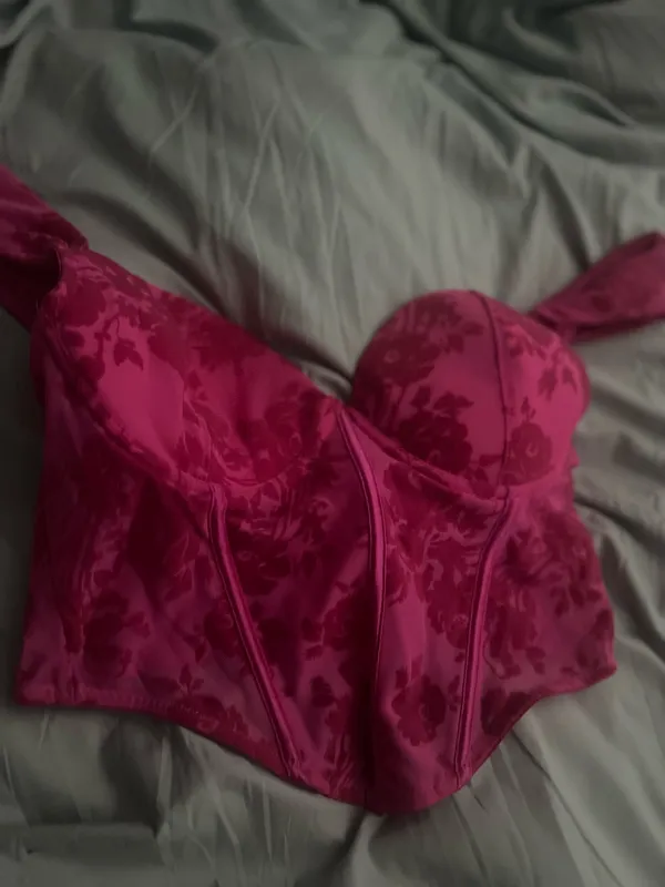 Body Rage Hot pink corset crop top - Image 2