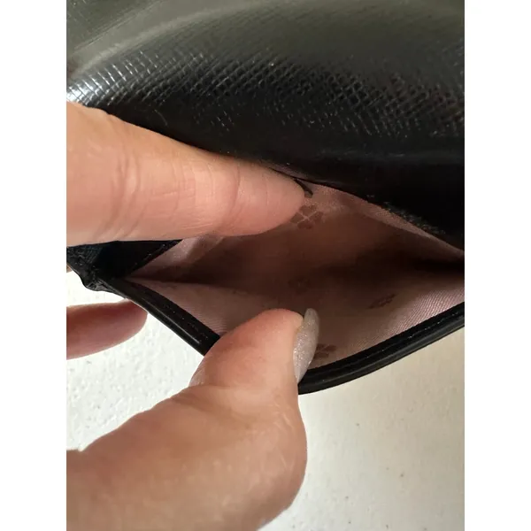 Kate Spade Nadine Slim Card Holder Black Smooth Leather Small Bi-fold Wallet - Image 9