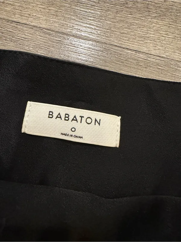 Aritzia Babaton Faux Leather Tapered Pants Black Size 0 - Image 3